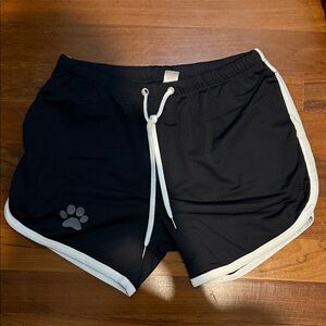 Woof! Black Men’s Athletic Shorts with White Trim